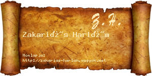 Zakariás Harlám névjegykártya